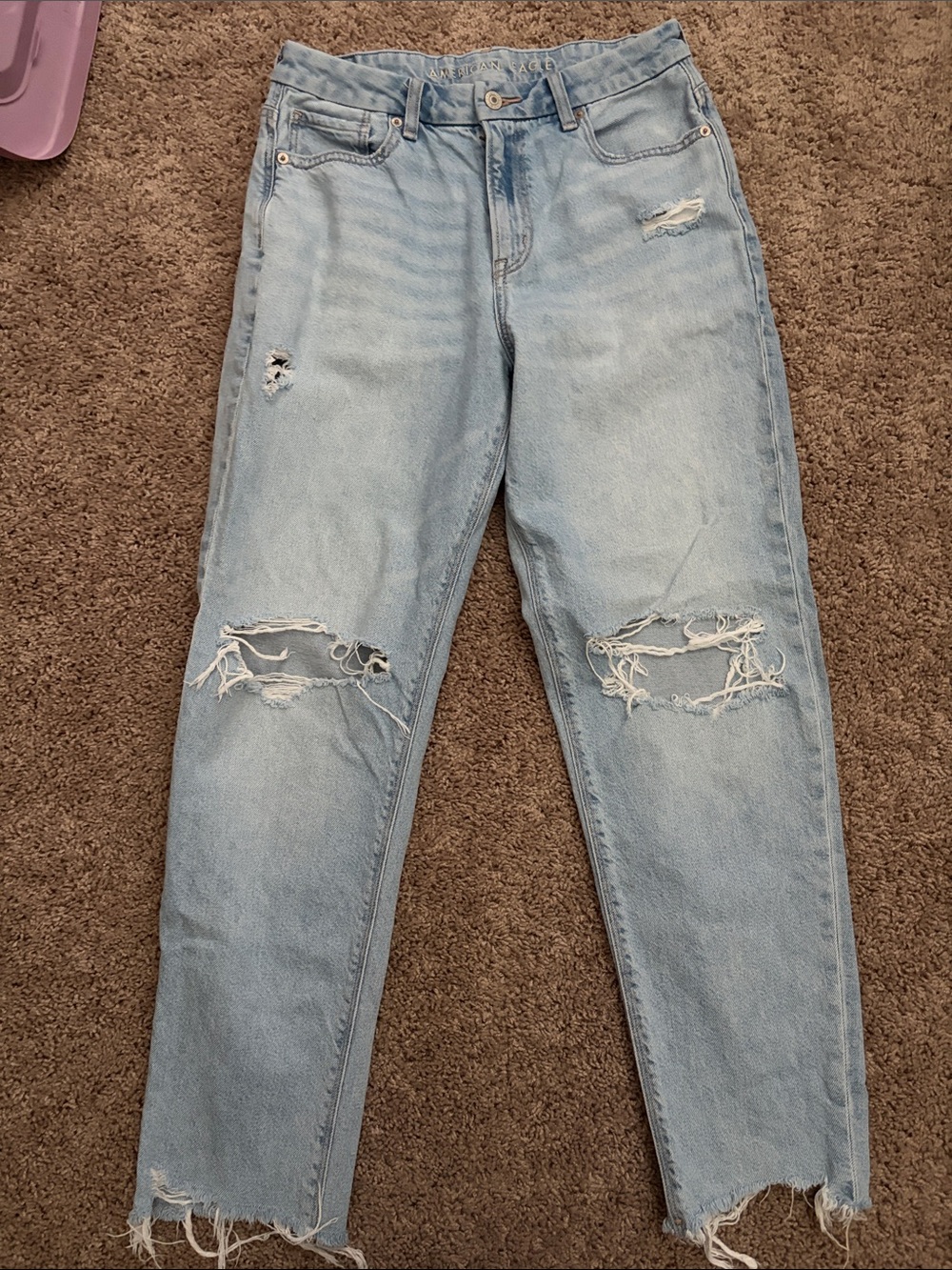 American Eagle Outfitters Light Blue Distressed Boyfriend Jeans